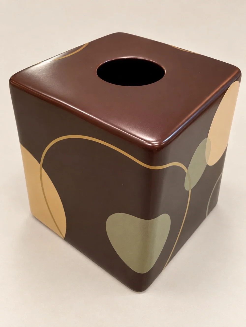 Boutique Tissue Box Cover Re-Mix Brown Abstract Modern Deco